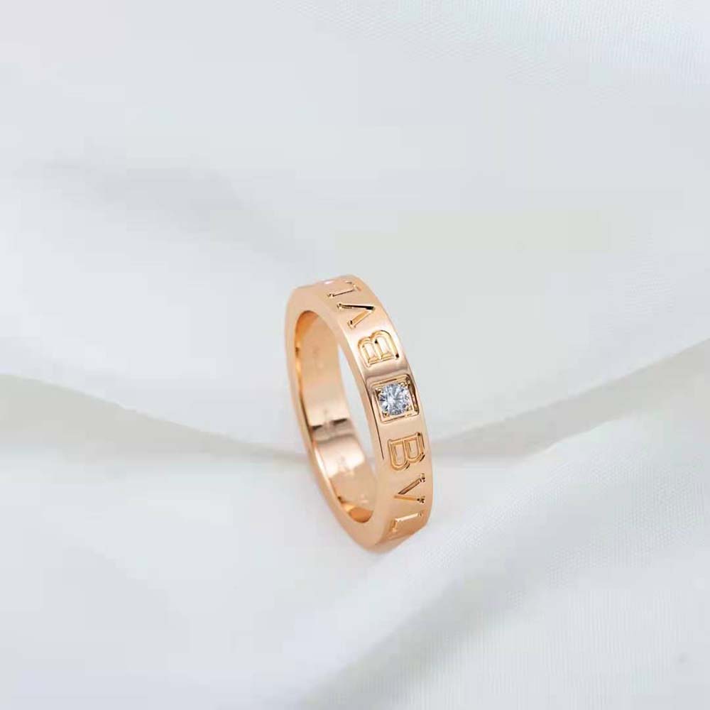 bvlgari women bvlgari bvlgari ring 18 kt rose gold ring with Di*m*nd