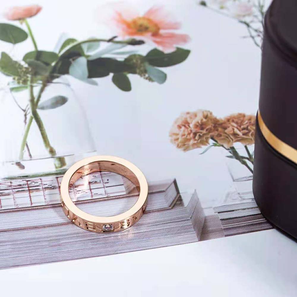 bvlgari women bvlgari bvlgari ring 18 kt rose gold ring with Di*m*nd