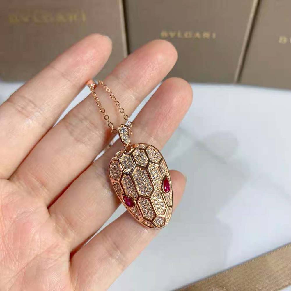 Bvlgari Women Serpenti Necklace in 18 KT Rose Gold