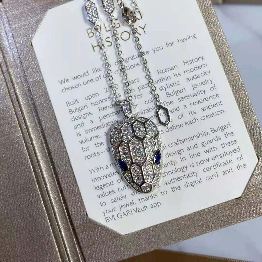 Bvlgari Women Serpenti Necklace in 18 KT White Gold