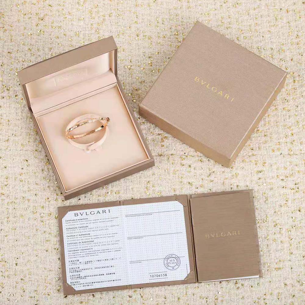 bvlgari women serpenti viper 18 kt rose gold bracelet set with demi pave Di*m*nds