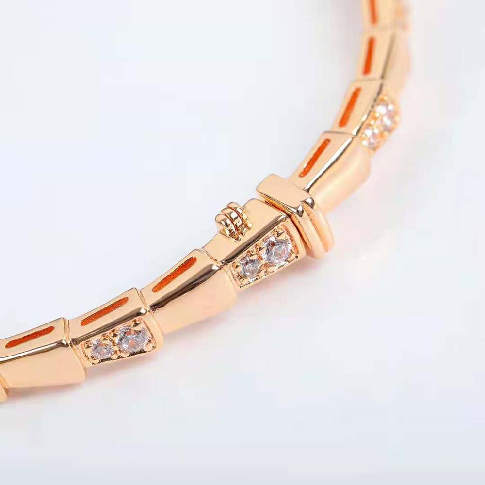 bvlgari women serpenti viper 18 kt rose gold bracelet set with demi pave Di*m*nds