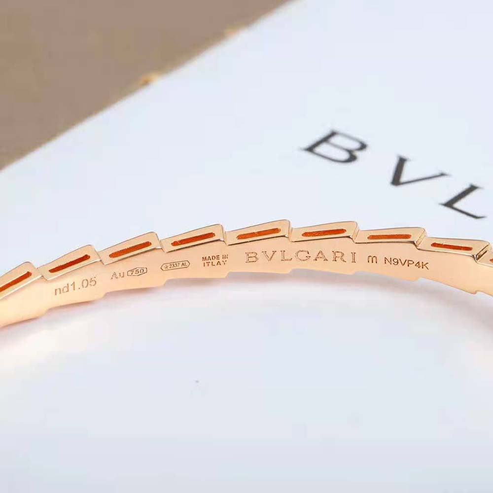 bvlgari women serpenti viper 18 kt rose gold bracelet set with demi pave Di*m*nds
