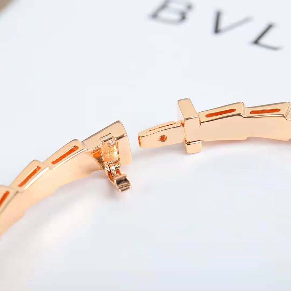 bvlgari women serpenti viper 18 kt rose gold bracelet set with demi pave Di*m*nds