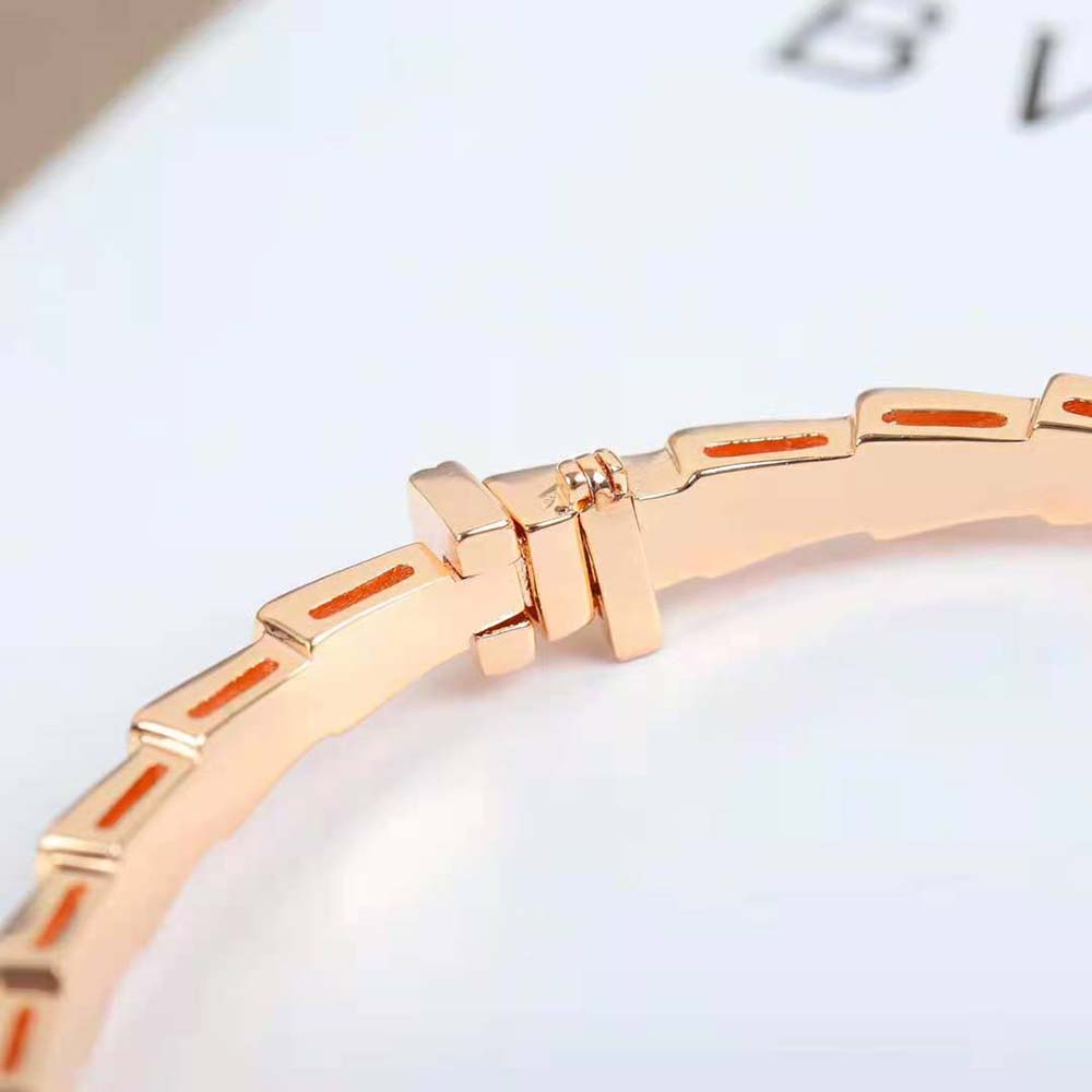 bvlgari women serpenti viper 18 kt rose gold bracelet set with demi pave Di*m*nds
