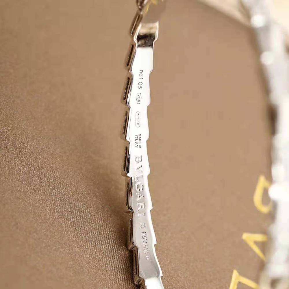 bvlgari women serpenti viper 18 kt white gold bracelet set with demi pave Di*m*nds