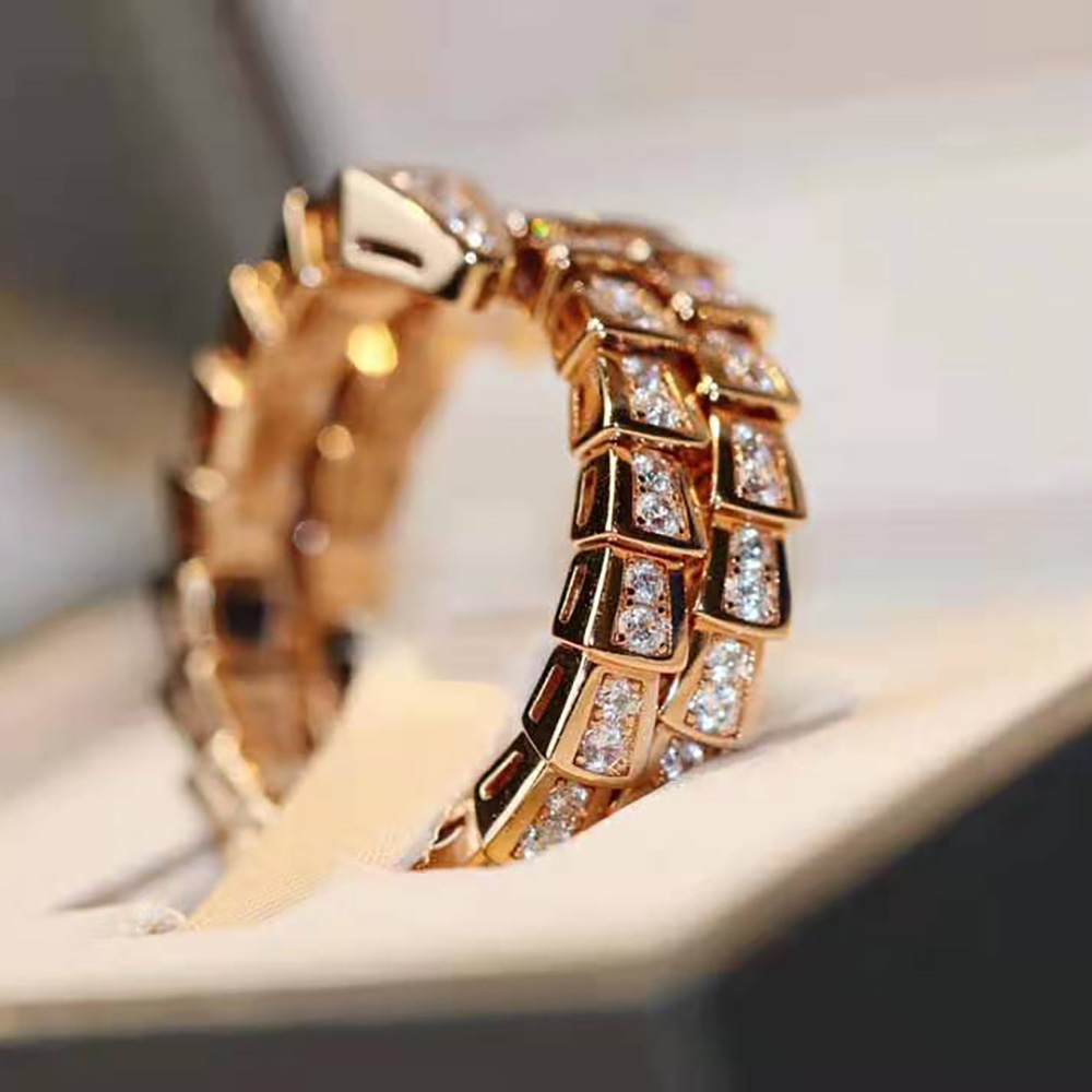 Bvlgari Women Serpenti Viper Two-coil 18 KT Rose Gold Ring
