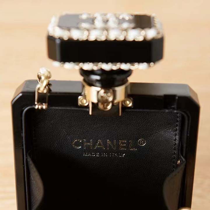 Chanel CC Women Evening Bag Lambskin Plexi Gold-Tone Metal Black White