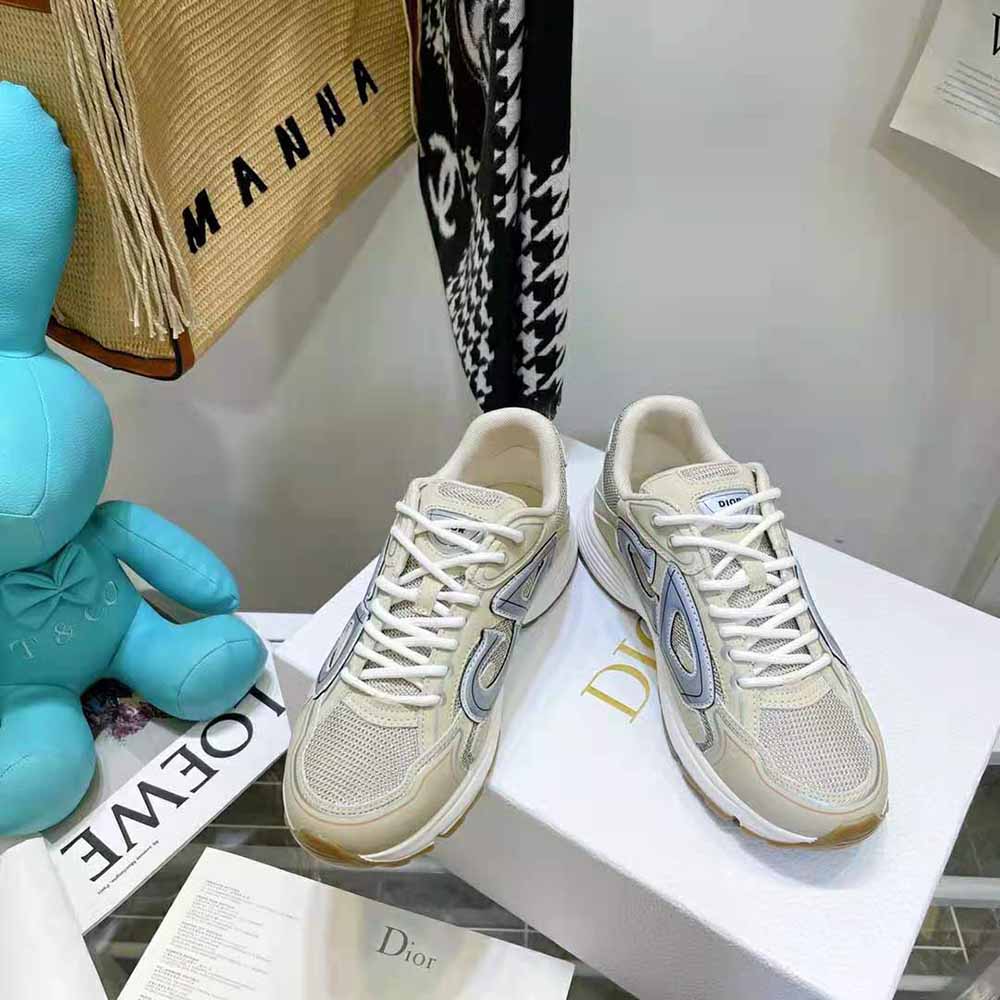 Dior Men B30 Sneaker Cream Mesh and Technical Fabric