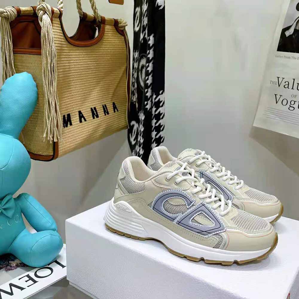 Dior Men B30 Sneaker Cream Mesh and Technical Fabric