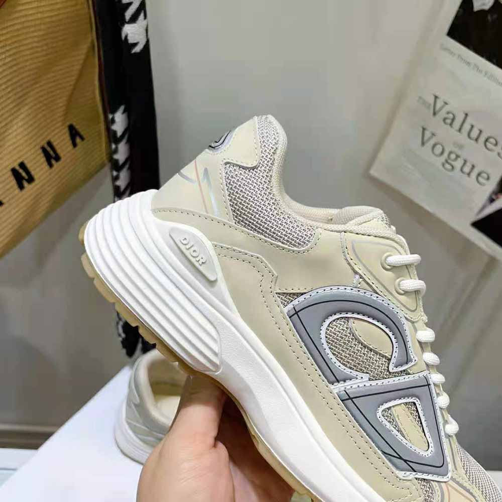 Dior Men B30 Sneaker Cream Mesh and Technical Fabric