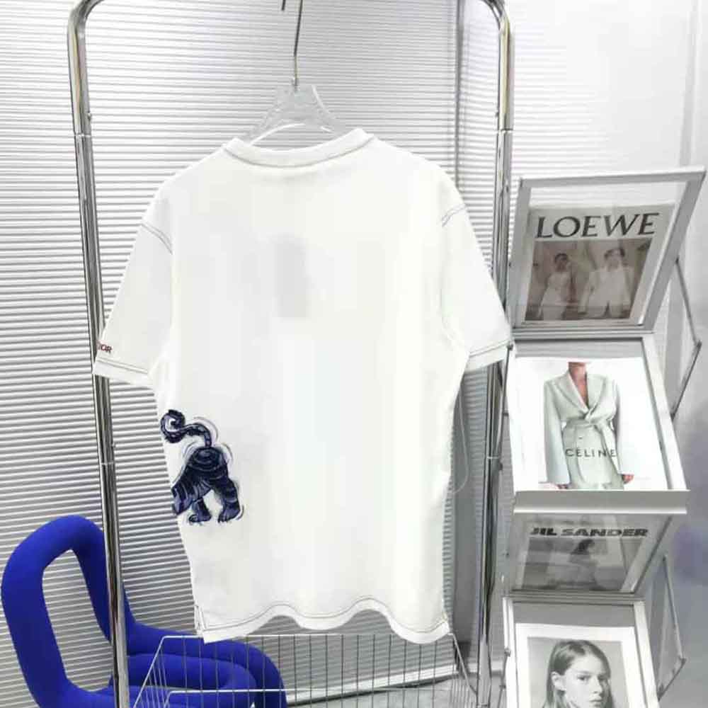 Dior Men Dior and Kenny Scharf T-shirt Relaxed Fit White Cotton Jersey