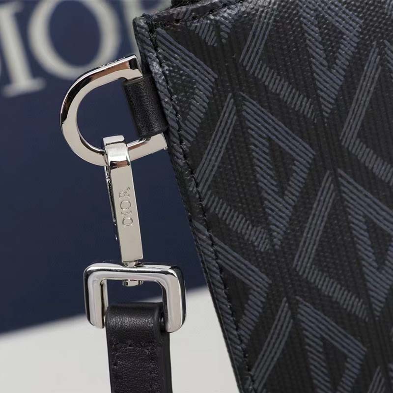 dior unisex a5 pouch black cd Di*m*nd canvas smooth calfskin