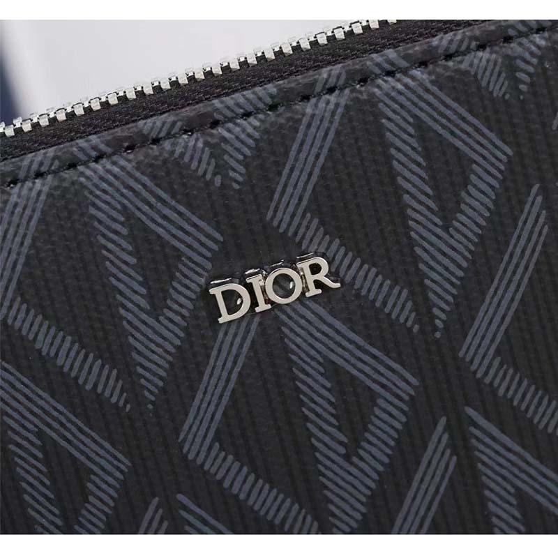 dior unisex a5 pouch black cd Di*m*nd canvas smooth calfskin