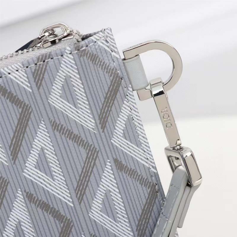 dior unisex a5 pouch gray cd Di*m*nd canvas smooth calfskin