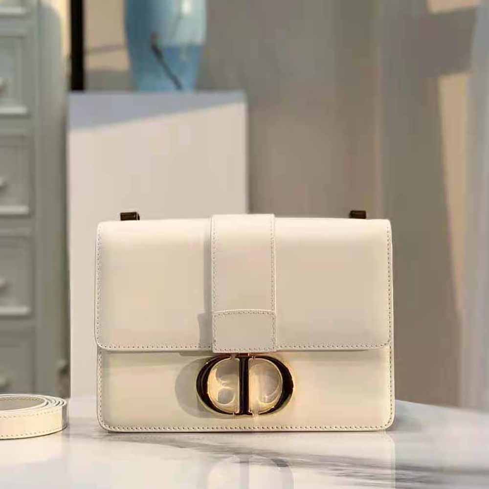 Dior Women 30 Montaigne Bag Des Vents Box Calfskin-White