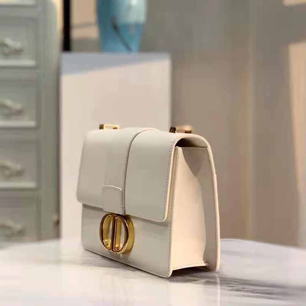 Dior Women 30 Montaigne Bag Des Vents Box Calfskin-White