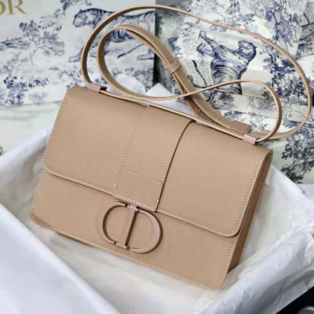 Dior Women 30 Montaigne Bag Ultramatte Grained Calfskin-Pink