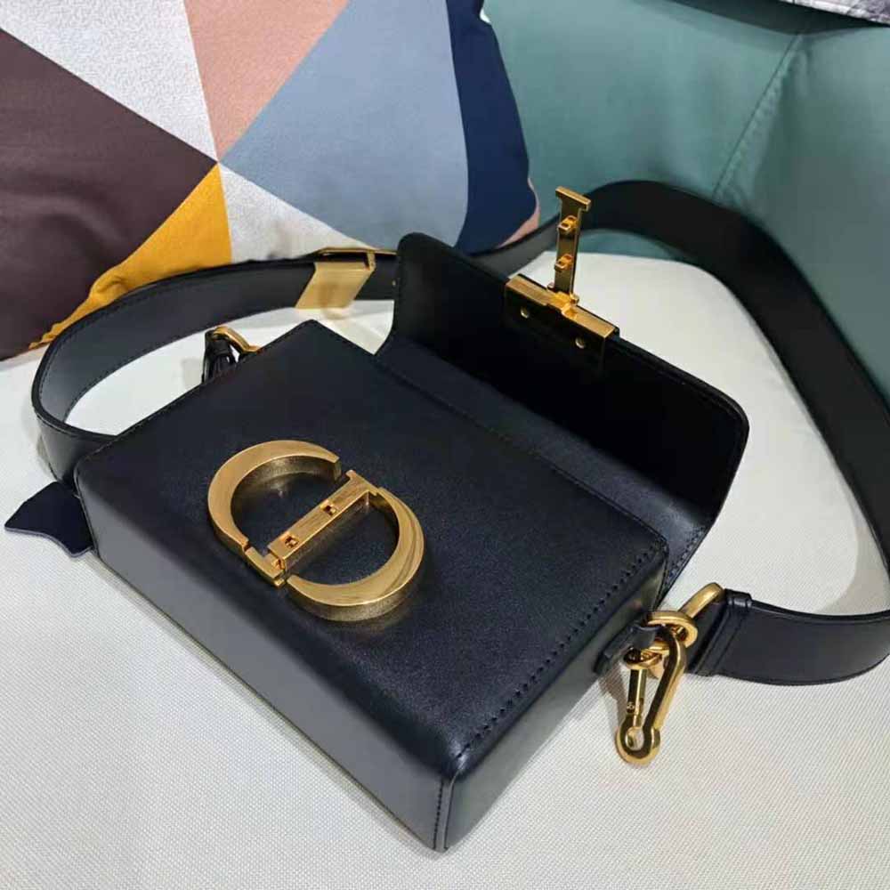 Dior Women 30 Montaigne Box Bag Black Box Calfskin