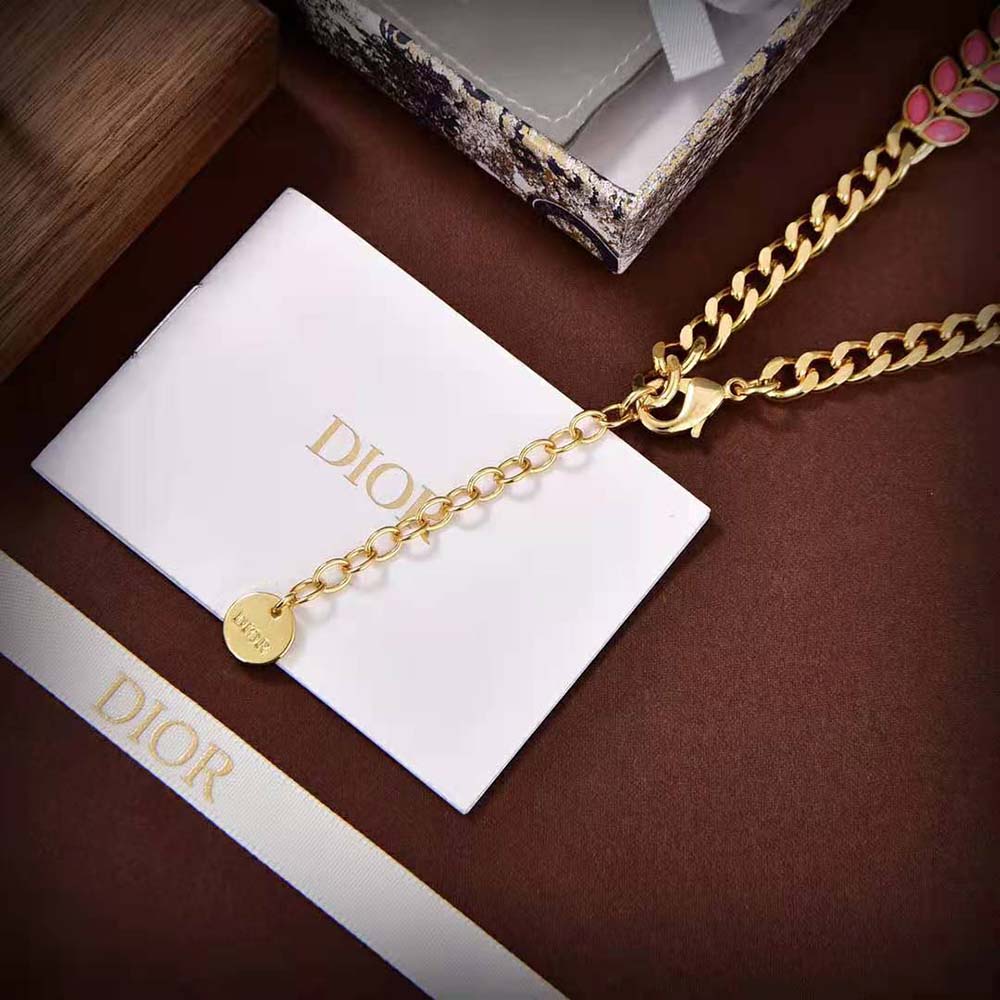 Dior Women 30 Montaigne Necklace Gold-Finish Metal with White Resin Pearls