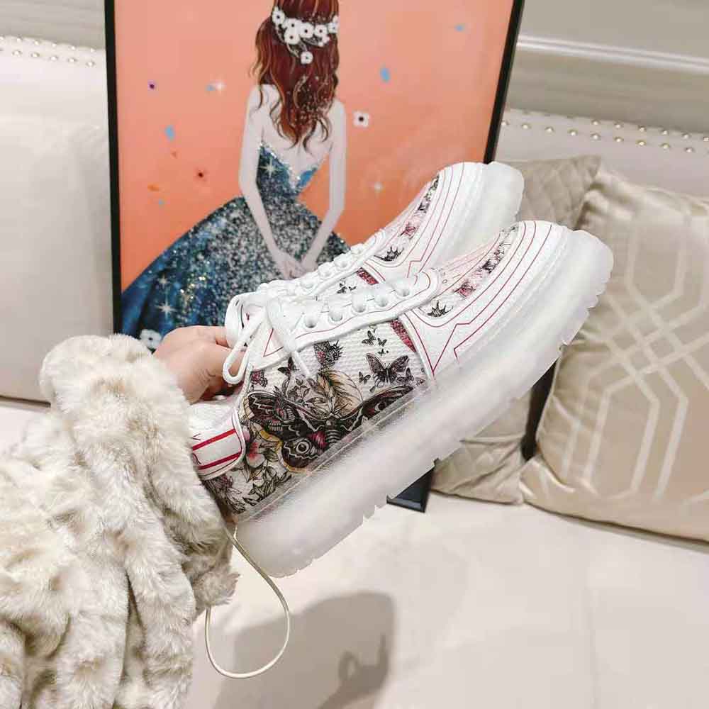Dior Women Addict Sneaker White Calfskin and Technical Fabric