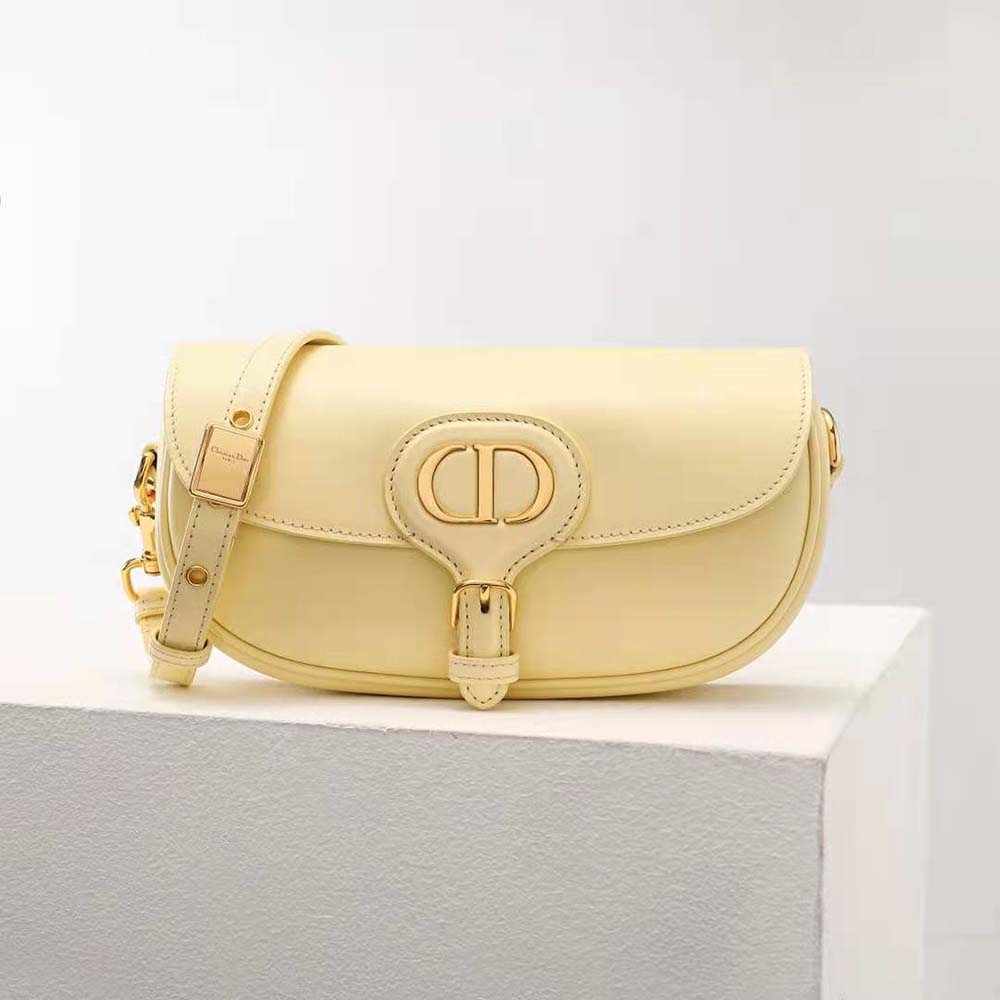 Dior Women Bobby East-West Bag Pale Yellow Box Calfskin