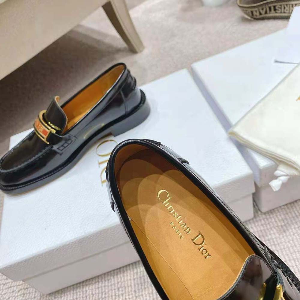 Dior Women Code Loafer Black Brushed Calfskin