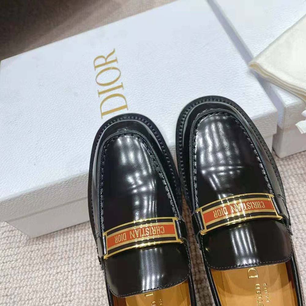 Dior Women Code Loafer Black Brushed Calfskin