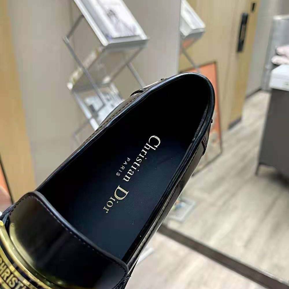 Dior Women Code Loafer Black Brushed Calfskin