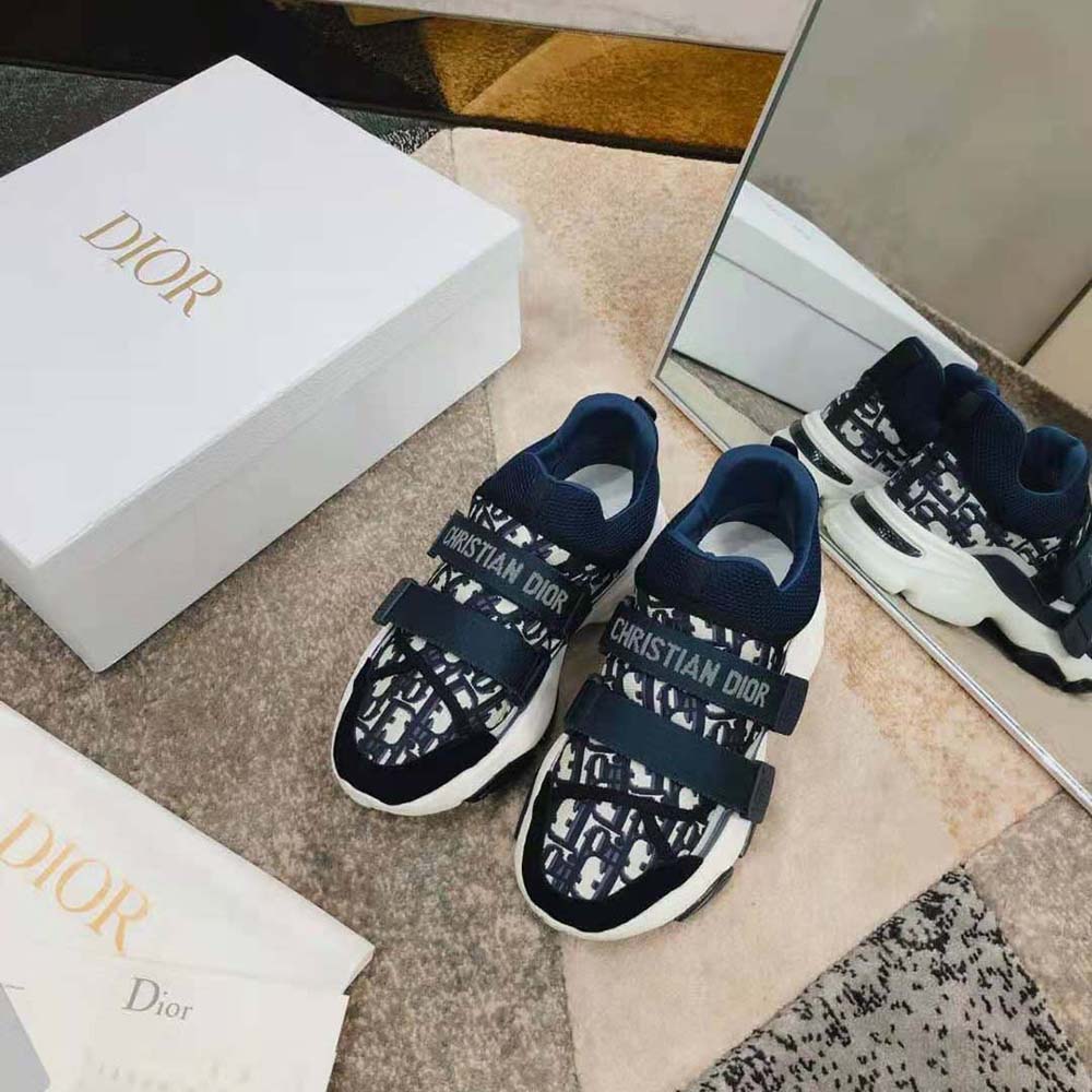 Dior Women D-Wander Sneaker Deep Blue Dior Oblique Technical Fabric