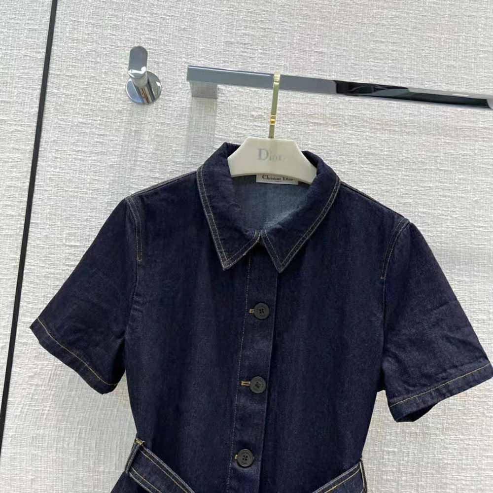 Dior Women Denim Couture Short-Sleeved Belted Jacket