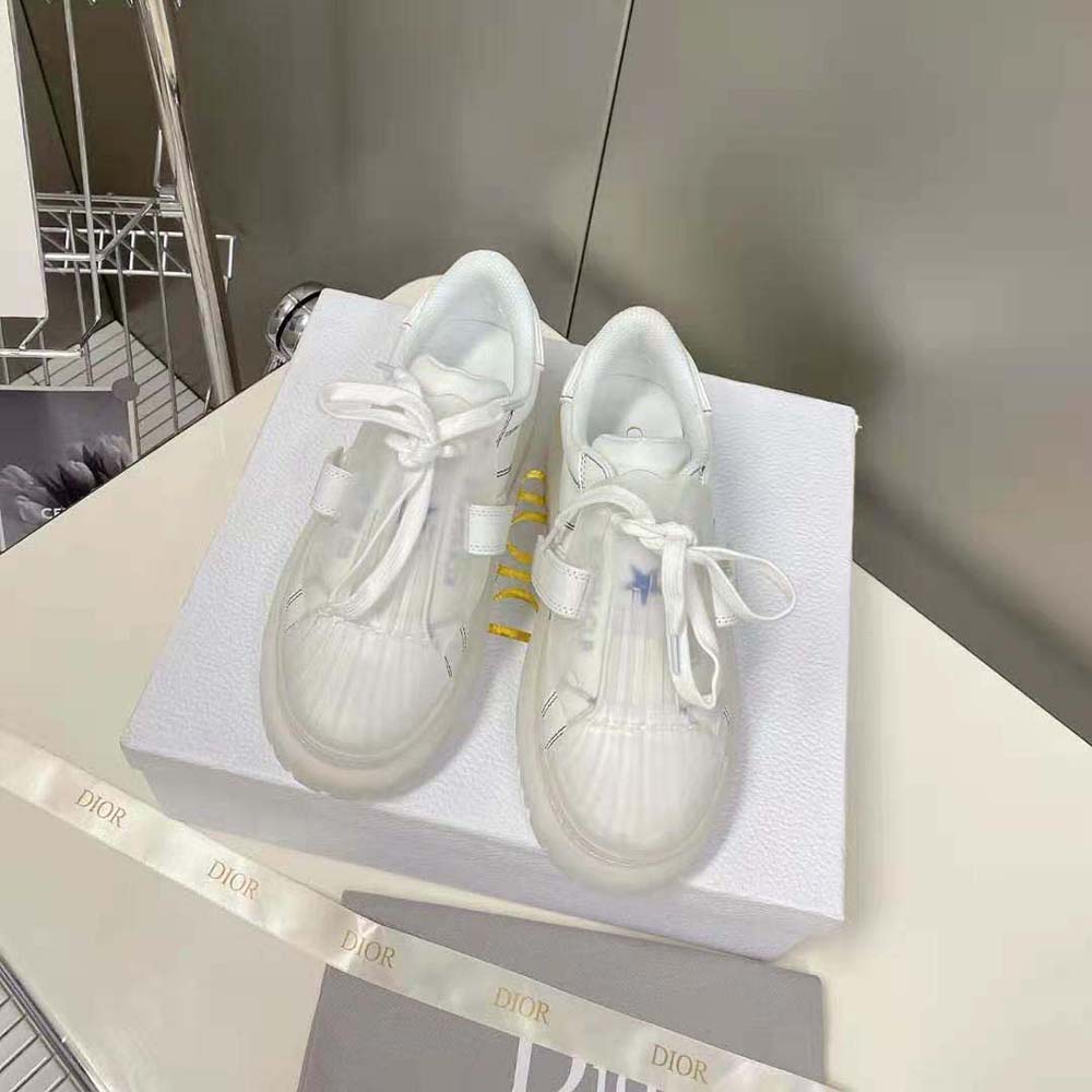 Dior Women Dior-Id Sneaker White Calfskin and Transparent Rubber