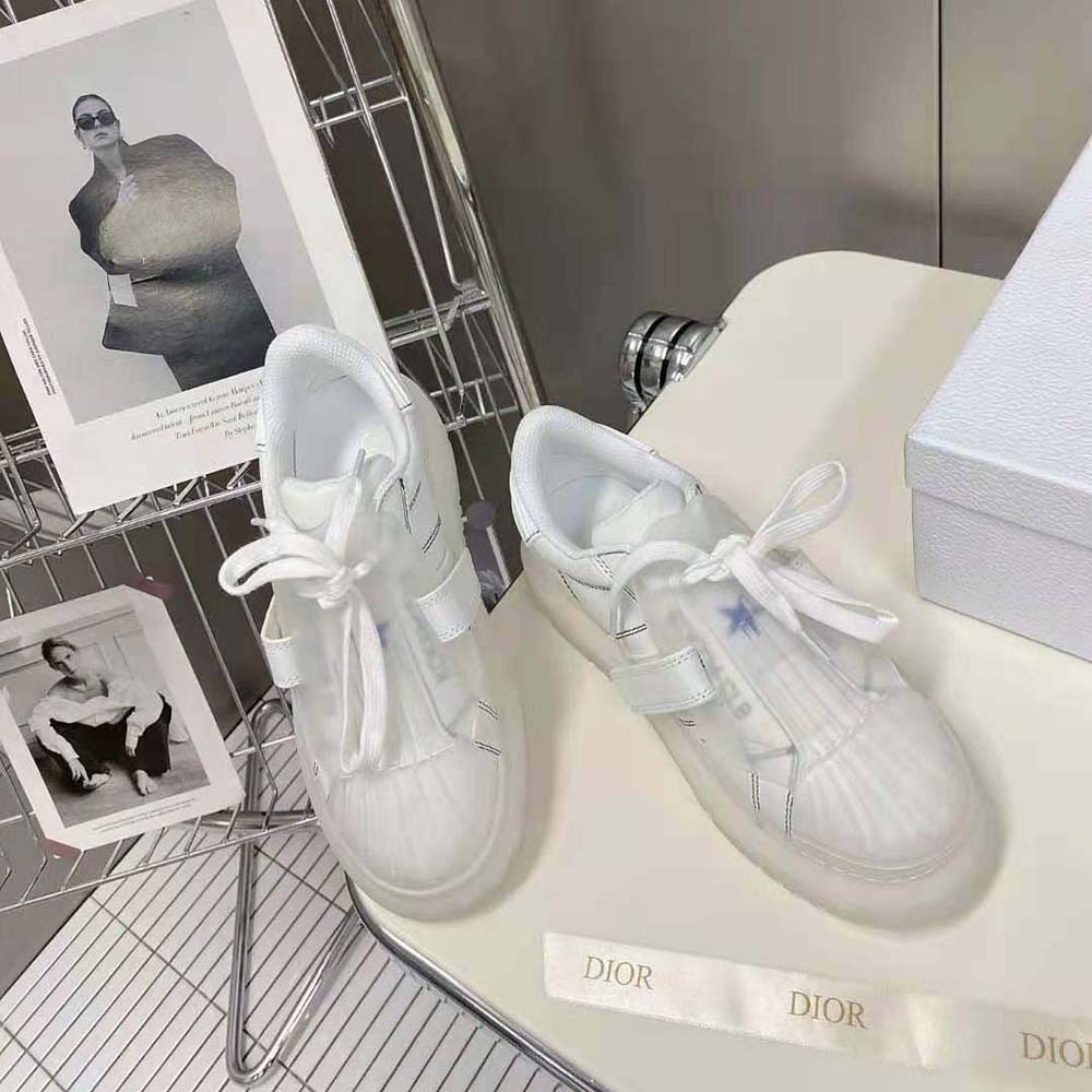 Dior Women Dior-Id Sneaker White Calfskin and Transparent Rubber