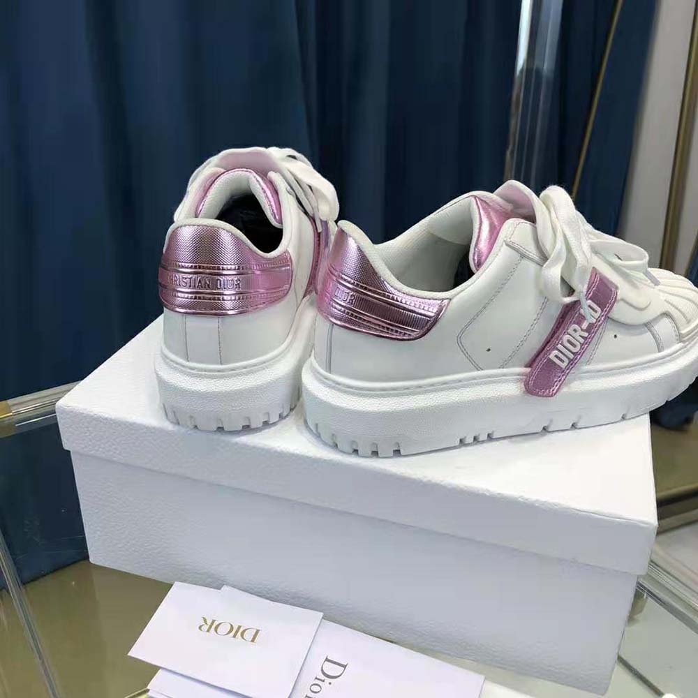 Dior Women Dior-id Sneaker White and Metallic Pink Calfskin