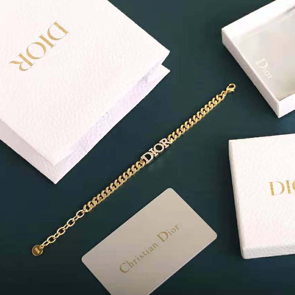 Dior Women Dio(r)evolution Bracelet Gold-Finish Metal and White Crystals