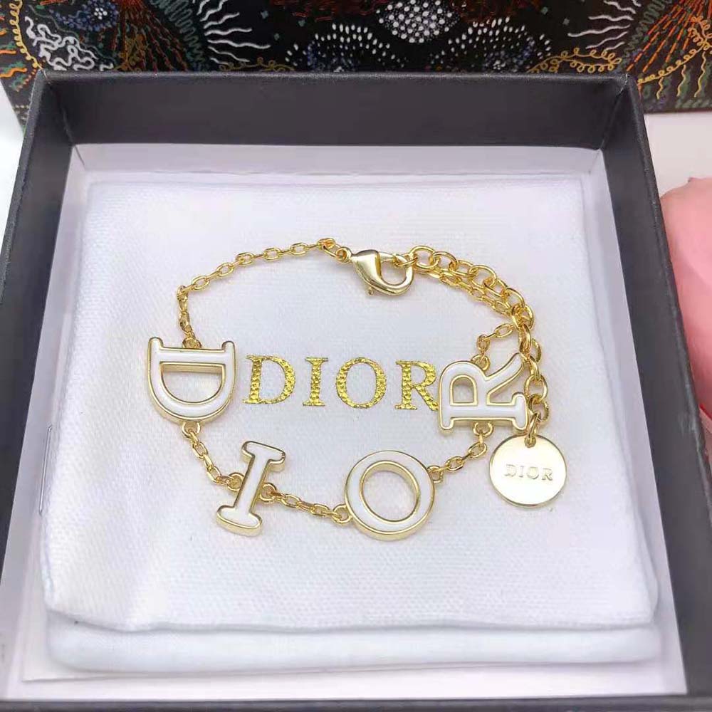 Dior Women Dio(r)evolution Bracelet Gold-Finish Metal and White Lacquer