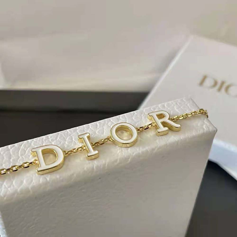 Dior Women Dio(r)evolution Bracelet Gold-Finish Metal and White Lacquer
