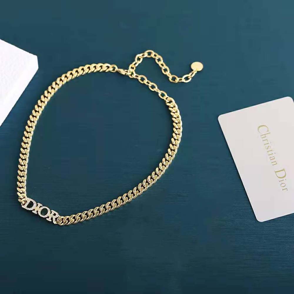 Dior Women Dio(r)evolution Choker Gold-Finish Metal and White Crystals