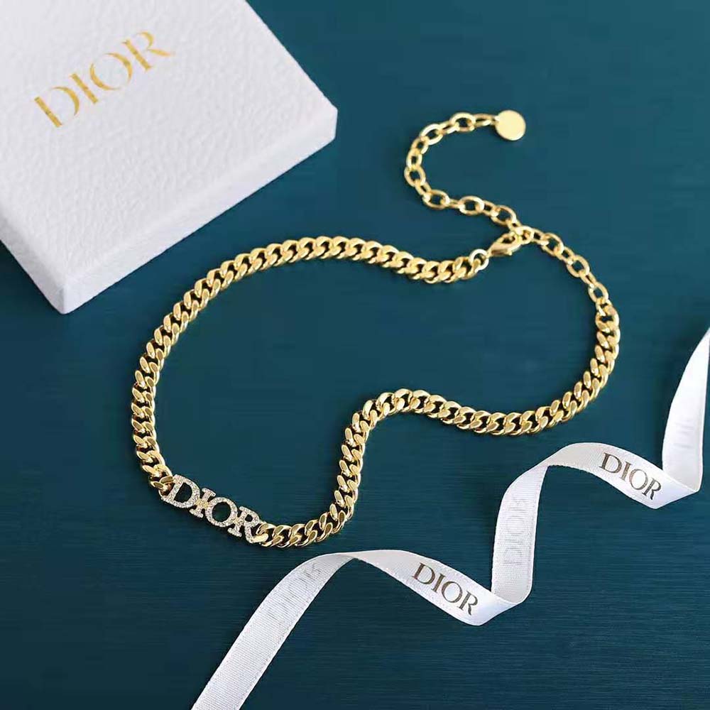 Dior Women Dio(r)evolution Choker Gold-Finish Metal and White Crystals