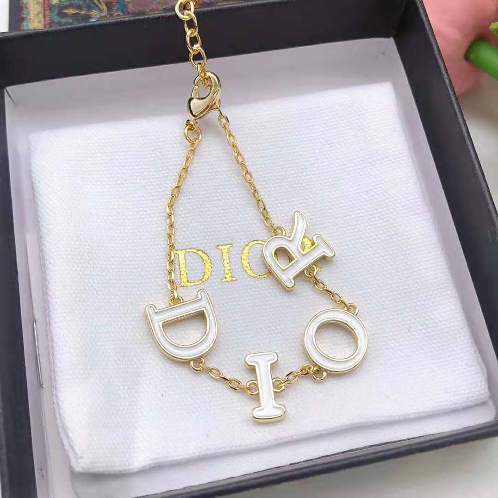 Dior Women Dio(r)evolution Necklace Gold-Finish Metal and White Lacquer