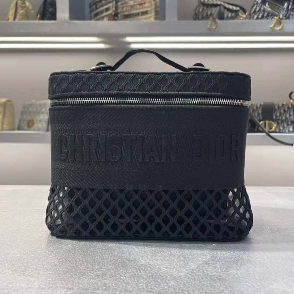 Dior Women Diortravel Vanity Case Mesh Embroidery