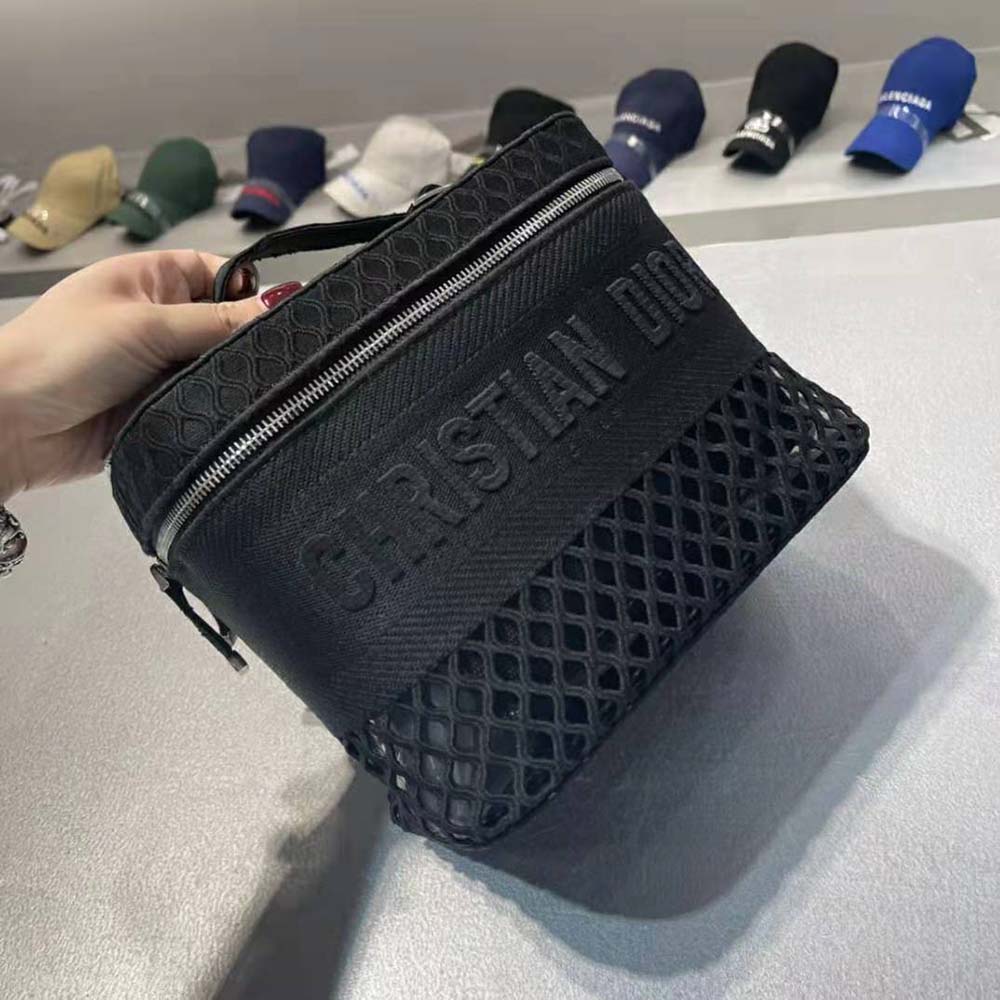 Dior Women Diortravel Vanity Case Mesh Embroidery