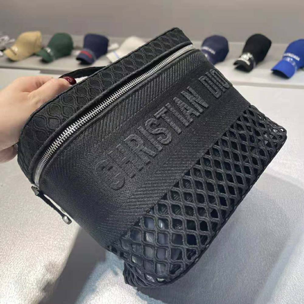 Dior Women Diortravel Vanity Case Mesh Embroidery
