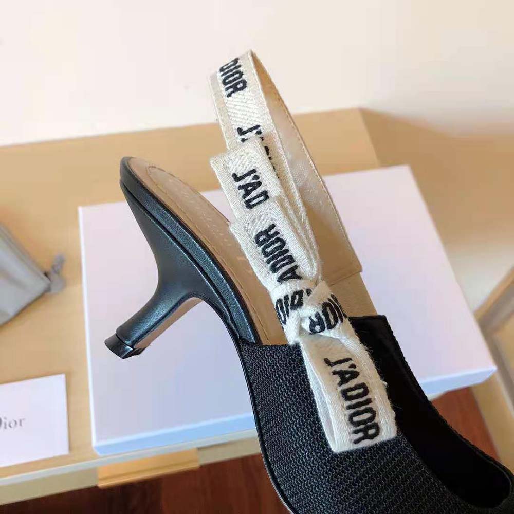 Dior Women J Adior Slingback Pump Black Technical Fabric