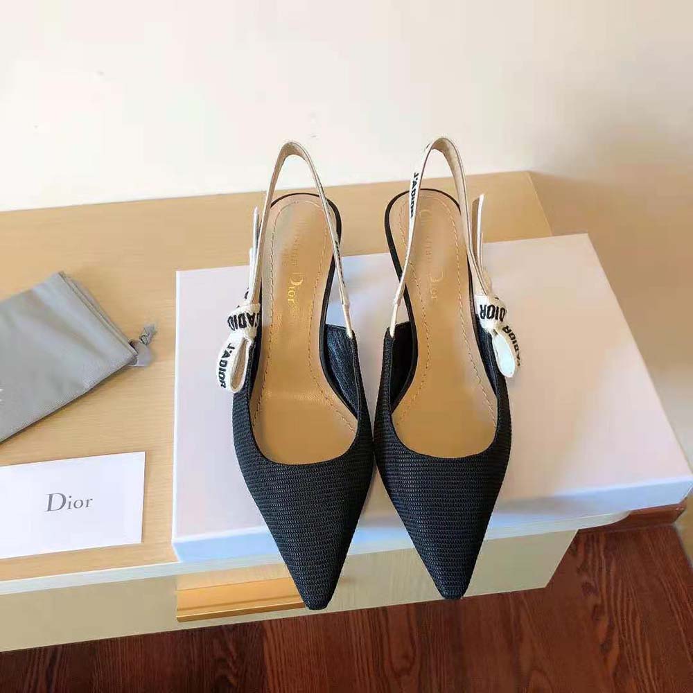 Dior Women J Adior Slingback Pump Black Technical Fabric