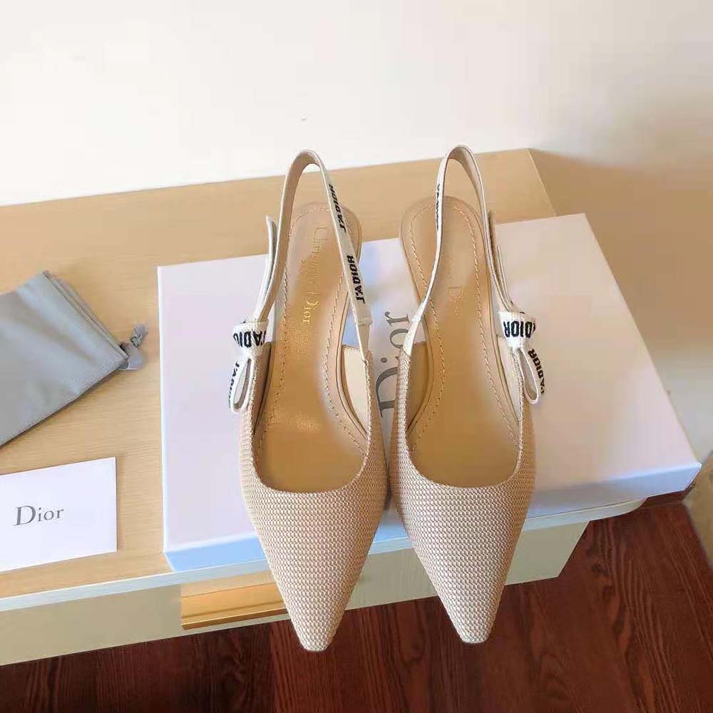 Dior Women J Adior Slingback Pump Nude Technical Fabric
