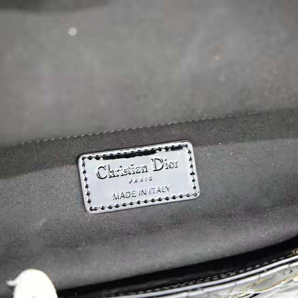 Dior Women Large Lady Dior Bag Black Patent Cannage Calfskin