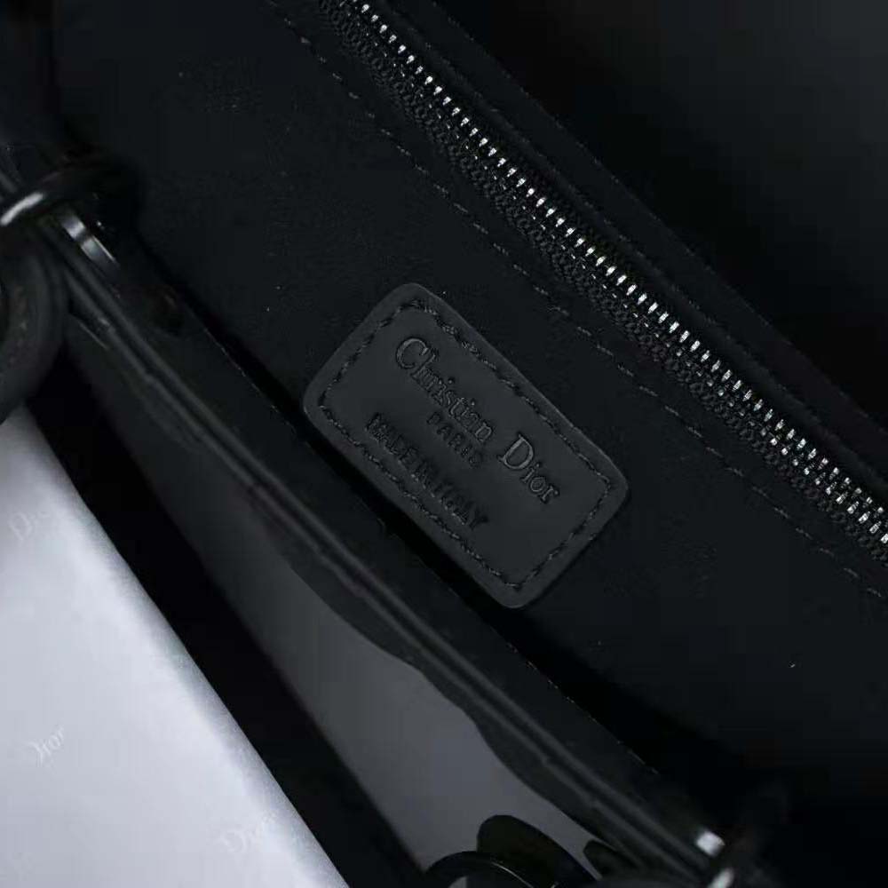 Dior Women Medium Lady Dior Bag Black Ultramatte Cannage Calfskin