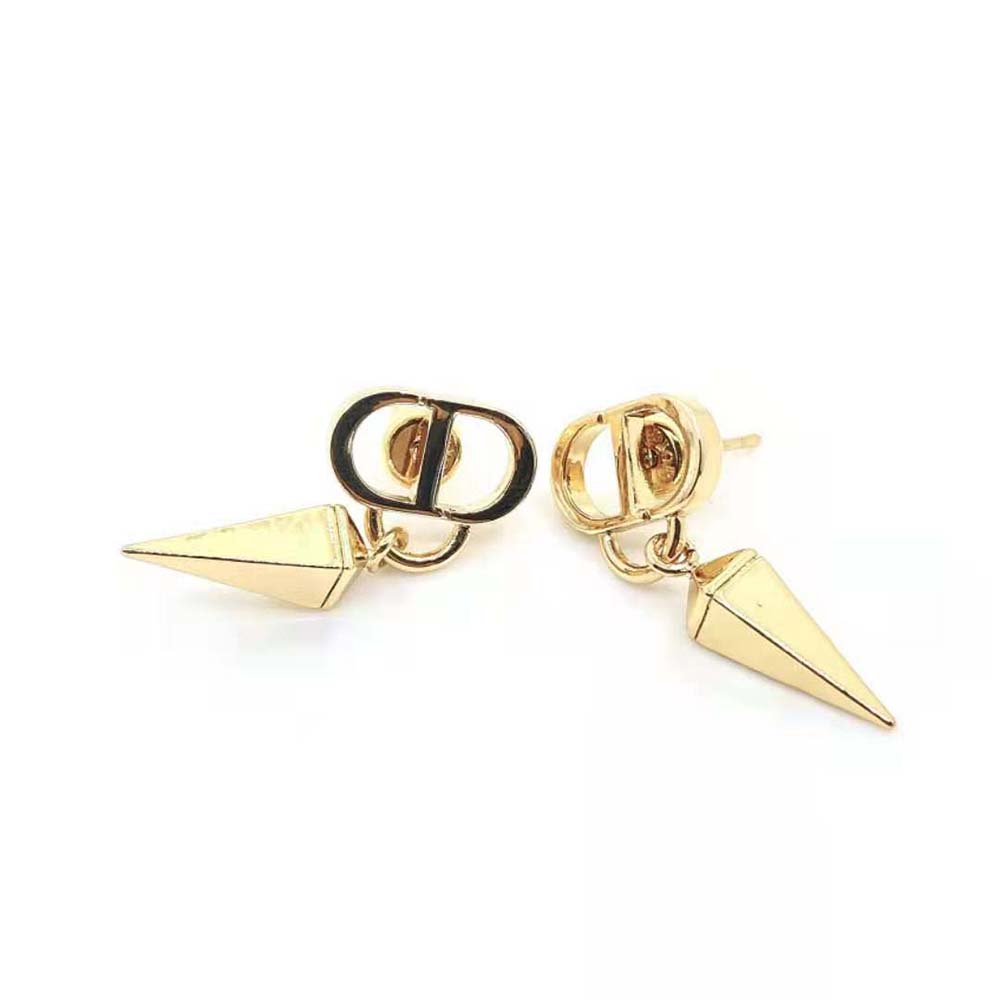 Dior Women Petit CD Earrings Gold-Finish Metal