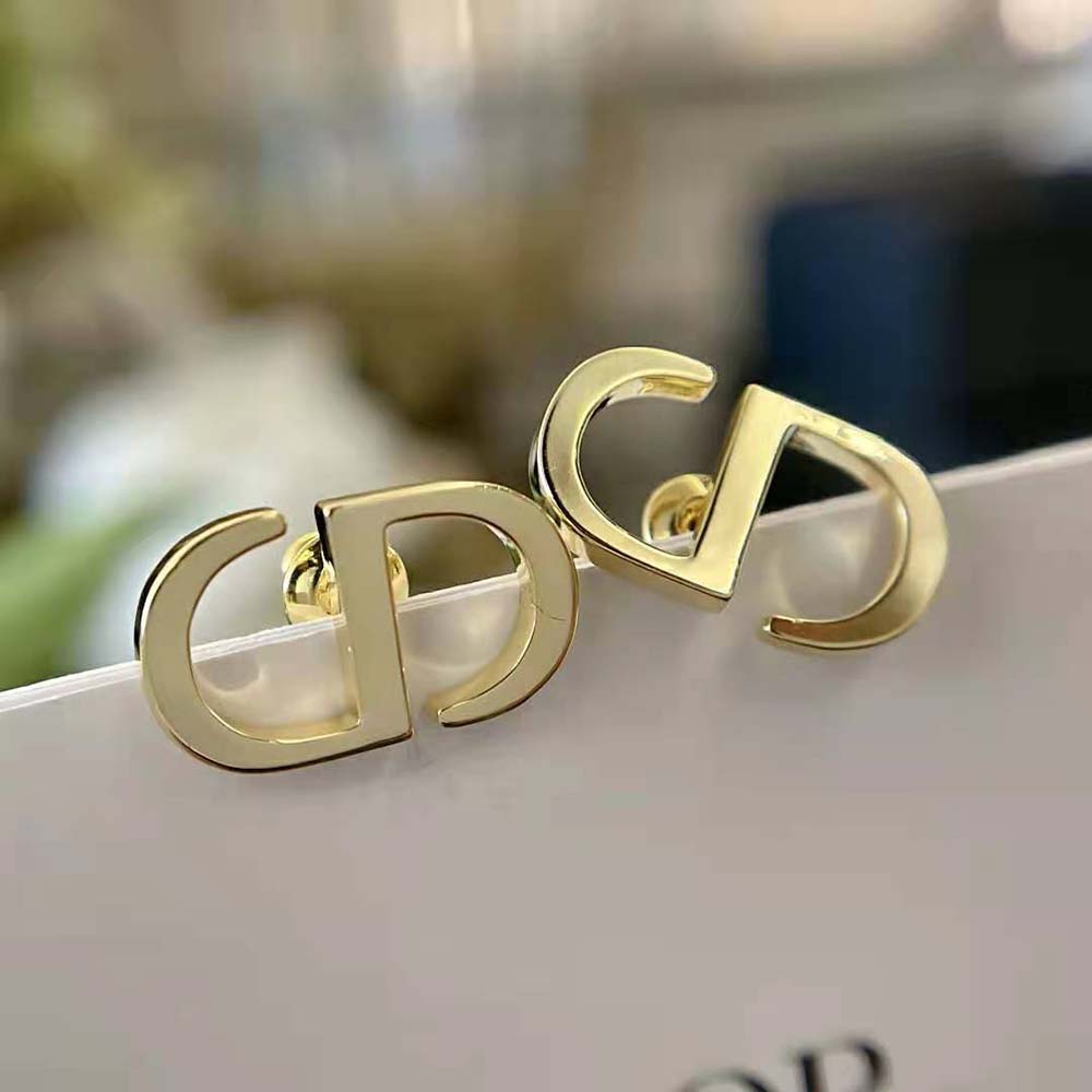 Dior Women Petit CD Studs Earrings Gold-Finish Metal